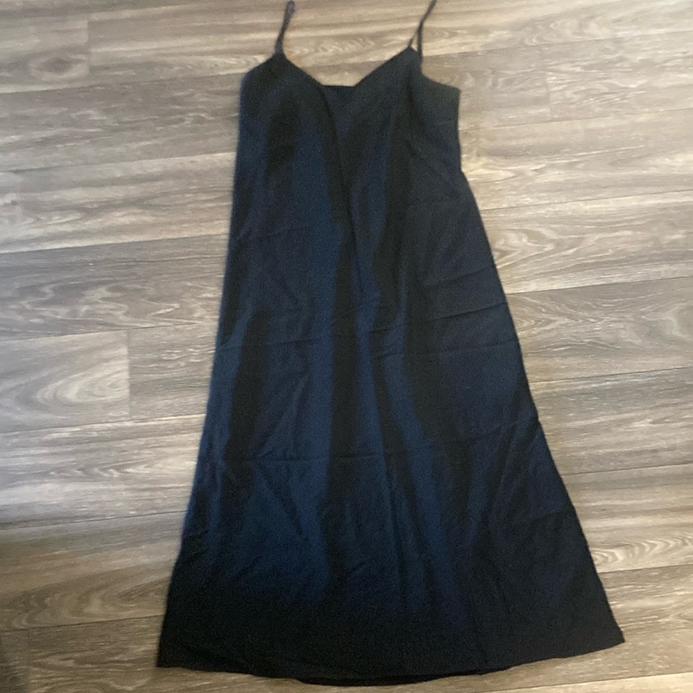 Womens GAP Black Rayon polyester v neck dress size large